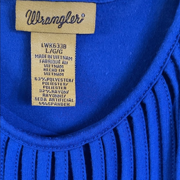 Wrangler Royal Blue Fringe Top - Picture 2 of 3